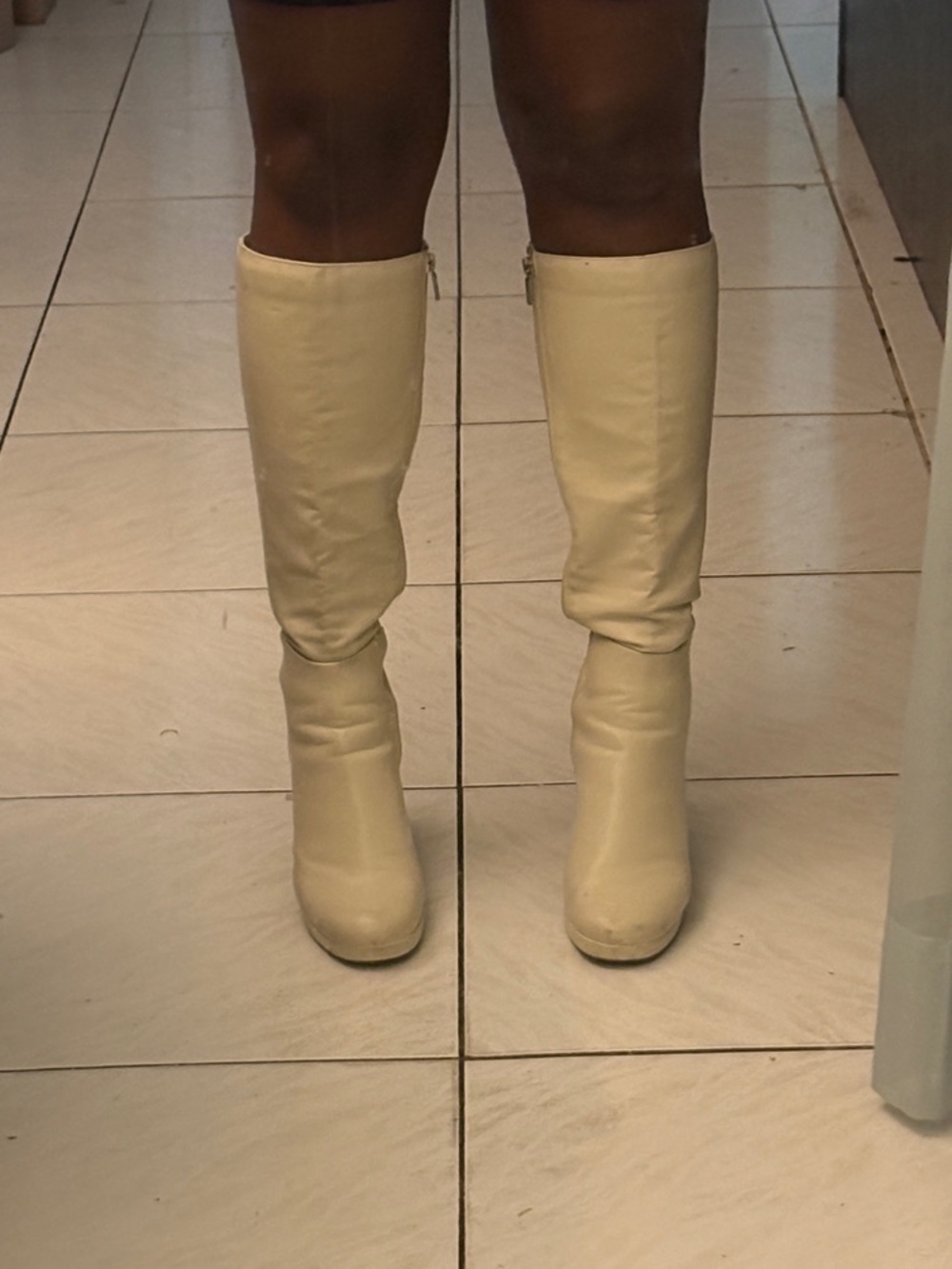 JustFab Cream Over-the-Knee Boots
